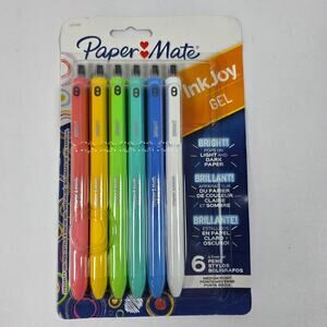 Paper Mate InkJoy Gel Pens 0.7mm Medium Point Bright Colors 6 Pack New